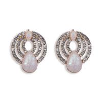 Rhinestone Earring Zinc Alloy Teardrop plated fashion jewelry & for woman & with rhinestone nickel lead & cadmium free Sold By Pair