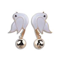Zinc Alloy Drop Earrings Bird gold color plated fashion jewelry & for woman & enamel nickel lead & cadmium free Sold By Pair