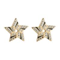 Cubic Zirconia Micro Pave Brass Earring gold color plated & micro pave cubic zirconia & for woman & enamel gold Sold By Pair