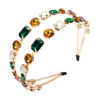 Hair Bands Zinc Alloy gold color plated for woman & with rhinestone multi-colored Sold By PC