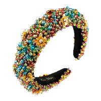 Hair Bands, Cloth, with Sponge & Crystal, handmade, for woman, more colors for choice, Sold By PC