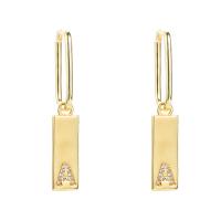 Cubic Zirconia Micro Pave Brass Earring, gold color plated, different designs for choice & micro pave cubic zirconia & for woman, gold, 32x8mm, Sold By Pair