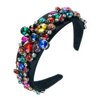 Hair Bands, Cloth, with Glass Rhinestone, handmade, for woman & with rhinestone, more colors for choice, Sold By PC