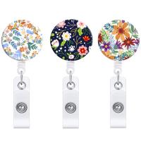ABS Plastic Badge Holder, Round, Unisex & retractable, more colors for choice, 85x32mm, Sold By PC