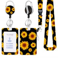 Polyester Lanyard Card Holder with ABS Plastic & Zinc Alloy portable & Unisex Sold By Set