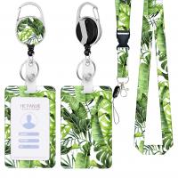 Polyester Lanyard Card Holder, with PVC Plastic & Tibetan Style, portable & Unisex, more colors for choice, 400x20mm, Sold By Set