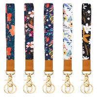 Polyester Cellphone Lanyard, with PU Leather, portable & Unisex, more colors for choice, 440x20mm, 150x20mm, Sold By Set