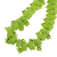 Animal Lampwork Beads, DIY, grass green, 12x18x11mm, 20PCs/Bag, Sold By Bag