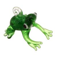 Fashion Lampwork Pendants Frog DIY green Approx 2mm Sold By Bag