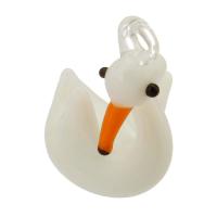 Fashion Lampwork Pendants Swan DIY white Approx 2.5mm Sold By Bag