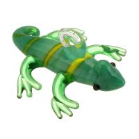 Fashion Lampwork Pendants Lizard DIY green Approx 2.5mm Sold By Bag