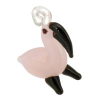 Fashion Lampwork Pendants Bird DIY pink Approx 2mm Sold By Bag