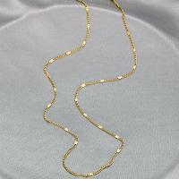 Titanium Steel Necklace Vacuum Plating for woman golden Length Approx 17.71 Inch Sold By PC