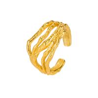 925 Sterling Silver Finger Rings gold color plated Adjustable & for woman Approx 2.5mm Sold By PC