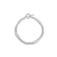 925 Sterling Silver Bangle Bracelet, for woman, silver color, Length:Approx 6.3 Inch, Sold By PC