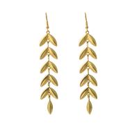 Tibetan Style Drop Earrings, Leaf, plated, fashion jewelry & for woman, more colors for choice, 100x17mm, Sold By Pair