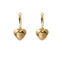Boucles d'oreilles en alliage de zinc, coeur, Placage, bijoux de mode & pour femme, plus de couleurs à choisir, 50x22mm, Vendu par paire