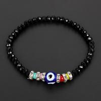 Evil Eye Jewelry Bracelet Acrylic with Resin & Iron Unisex & with rhinestone Length Approx 18.3  Sold By PC