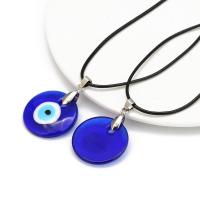 Collier Evil Eye bijoux, résine, avec corde de cire & alliage de zinc, avec 5cm chaînes de rallonge, Forme différente pour le choix & unisexe, plus de couleurs à choisir, Longueur:Environ 42.5 , Vendu par PC