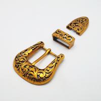 Tibetan Style Belt Buckle, antique gold color plated, three pieces & DIY, nickel, lead & cadmium free, 76x76mm,18x40mm,48x34mm, 3PCs/Set, Sold By Set