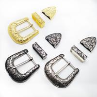 Tibetan Style Belt Buckle, plated, three pieces & DIY & blacken, more colors for choice, nickel, lead & cadmium free, 66x70mm,12x42mm,37x37mm, 3PCs/Set, Sold By Set