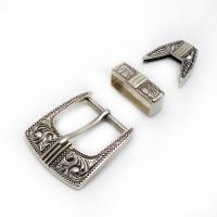 Tibetan Style Belt Buckle, antique silver color plated, three pieces & DIY, nickel, lead & cadmium free, 63x59mm,15x46mm,41x38mm, 3PCs/Set, Sold By Set
