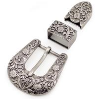 Zinc Alloy Belt Buckle antique silver color plated three pieces & DIY nickel lead & cadmium free 25mm Sold By Set