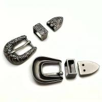 Tibetan Style Belt Buckle, antique silver color plated, three pieces & DIY, nickel, lead & cadmium free, 44x39mm,14x23mm,30x21mm, 3PCs/Set, Sold By Set