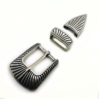 Zinc Alloy Belt Buckle antique silver color plated three pieces & DIY nickel lead & cadmium free   Sold By Set