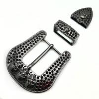 Tibetan Style Belt Buckle, gun black plated, three pieces & DIY, nickel, lead & cadmium free, 90x85mm,13x44mm,42x37mm, 3PCs/Set, Sold By Set