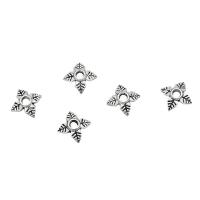 Zinc Alloy Bead Cap Leaf antique silver color plated DIY nickel lead & cadmium free 6mm Approx Sold By Bag