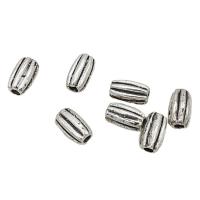 Tibetan Style Spacer Beads, barrel, antique silver color plated, DIY, nickel, lead & cadmium free, 4x7mm, Approx 100PCs/Bag, Sold By Bag