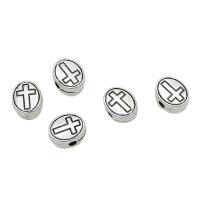 Zinc Alloy Spacer Beads Oval antique silver color plated DIY nickel lead & cadmium free Approx Sold By Bag