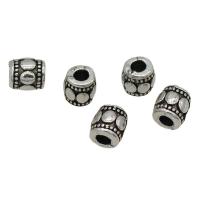 Tibetan Style Spacer Beads, barrel, antique silver color plated, DIY, nickel, lead & cadmium free, 6.50x7mm, Approx 100PCs/Bag, Sold By Bag