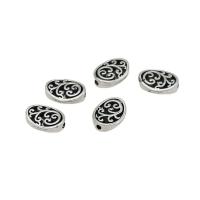 Tibetan Style Spacer Beads, Oval, antique silver color plated, DIY, nickel, lead & cadmium free, 9.50x12mm, Approx 100PCs/Bag, Sold By Bag