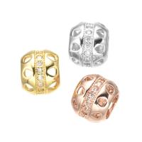 Cubic Zirconia Micro Pave Brass Beads plated DIY & micro pave cubic zirconia & hollow nickel lead & cadmium free Sold By PC