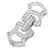 Brass Fold Over Clasp plated DIY & micro pave cubic zirconia nickel lead & cadmium free Sold By PC