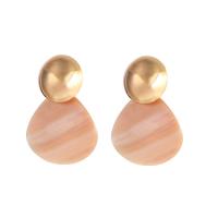 Brass Drop Earring, with Shell, gold color plated, for woman, golden, nickel, lead & cadmium free, 58x32mm, Sold By PC