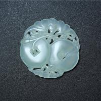 Natural Jade Pendants, Jade New Mountain, Carved, DIY, green, 50x50x7mm, 2PCs/Bag, Sold By Bag