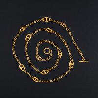 Stainless Steel Sweater Chain Necklace 304 Stainless Steel Vacuum Ion Plating for woman Length 31.5 Inch Sold By PC