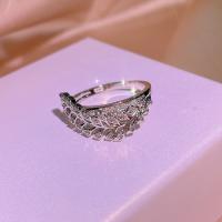 Cubic Zirconia Micro Pave Brass Ring & micro pave cubic zirconia & for woman nickel lead & cadmium free Sold By PC