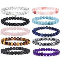 Gemstone Bracelets Natural Stone Round fashion jewelry & Unisex 8mm Length Approx 19 cm Sold By PC