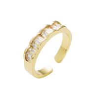 Cubic Zirconia Micro Pave Brass Ring, gold color plated, Adjustable & different styles for choice & micro pave cubic zirconia & for woman, gold, 20mm, Sold By PC