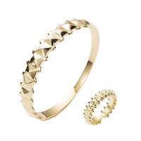 Кубический циркон микро проложить кольцо-латунь, браслет & кольцо, Латунь, плакирован золотом, разные стили для выбора & инкрустированное микро кубического циркония & Женский, золотой, продается PC