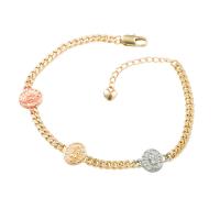 Brass Bracelet & Bangle plated & for woman mixed colors Length 22 cm Sold By PC
