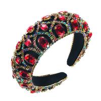 Hair Bands, Velveteen, with Glass Rhinestone, handmade, for woman, more colors for choice, 130x150mm, Sold By PC