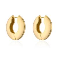 Messing Huggie Hoop Earring, echt goud verguld, mode sieraden & voor vrouw, meer kleuren voor de keuze, 24x24mm, Verkocht door pair