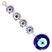 Hanging Ornaments, Tibetan Style, with Lampwork & Copper Coated Plastic, Evil Eye, plated, Unisex, 300mm, Sold By PC