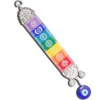 Hanging Ornaments Lampwork with Cloth & Zinc Alloy Evil Eye plated folk style & Unisex multi-colored 450mm Sold By PC