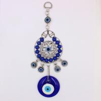 Hanging Ornaments, Tibetan Style, with Lampwork, Evil Eye, plated, folk style & Unisex & with rhinestone, more colors for choice, 225mm, Sold By PC